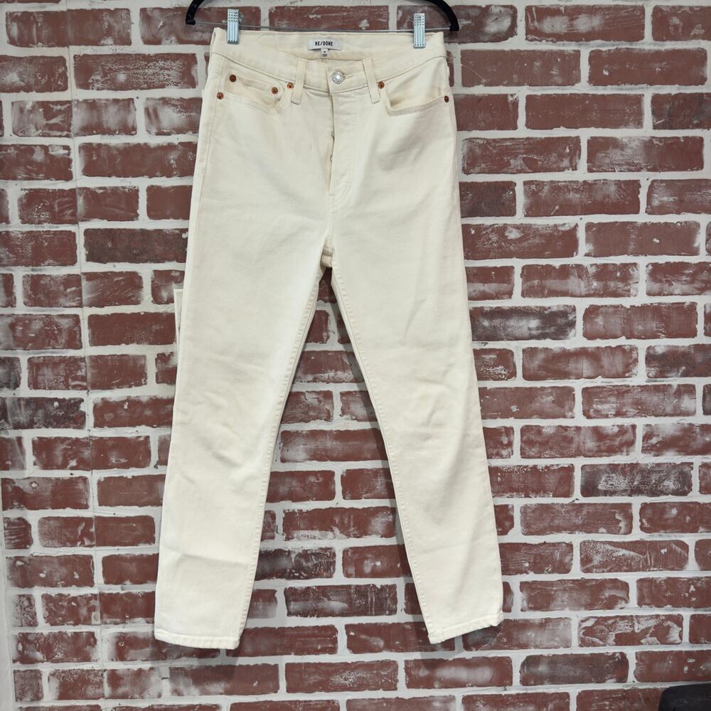 RE/DONE 90s High Rise Jeans in Vintage White Size 28 preowned GUC